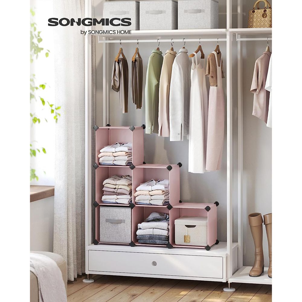 SONGMICS 6 Cube Storage Organizer with Feet and Rubber Mallet 