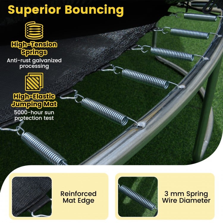 16 FT Outdoor Trampoline ASTM Compliant Recreational Trampoline with Non-Slip Ladder