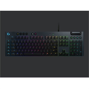 Logitech G815 LIGHTSYNC RGB Mechanical Gaming Keyboard with Low Profile GL Tactile key switch, 5 programmable G-keys,USB Passthrough, dedicated media control, black and white colorways 
