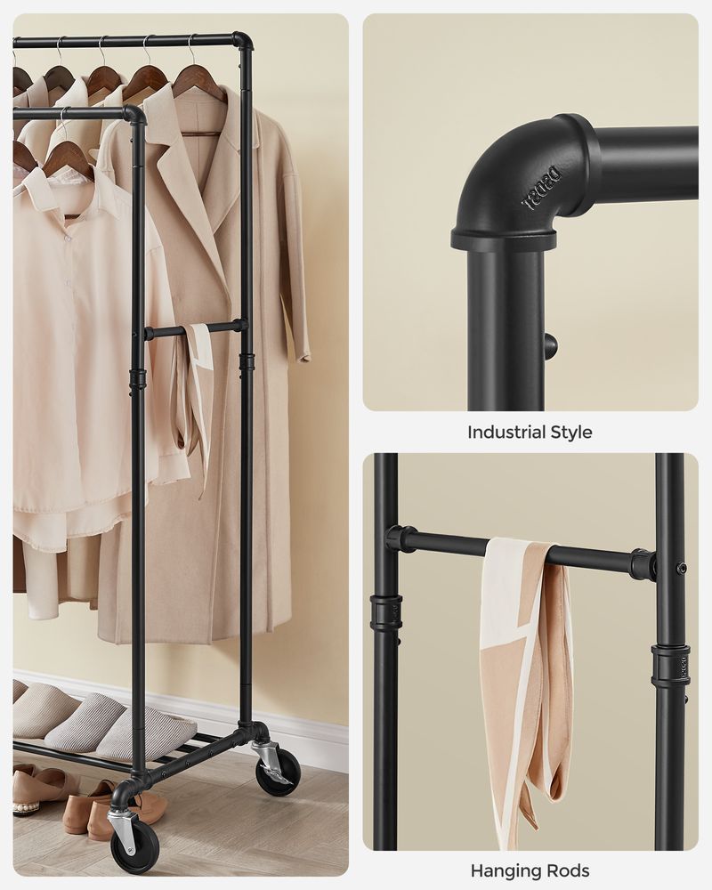 SONGMICS 39.4 Inch Clothing Rack with Storage Shelf 