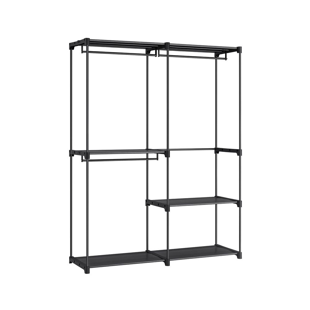 SONGMICS Freestanding Closet Organizer with Shelves, Hanging Rods 