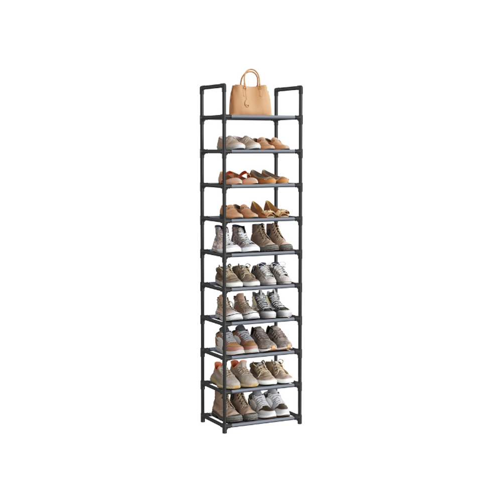 SONGMICS 10-Tier Shoe Shelf with Metal Frame 