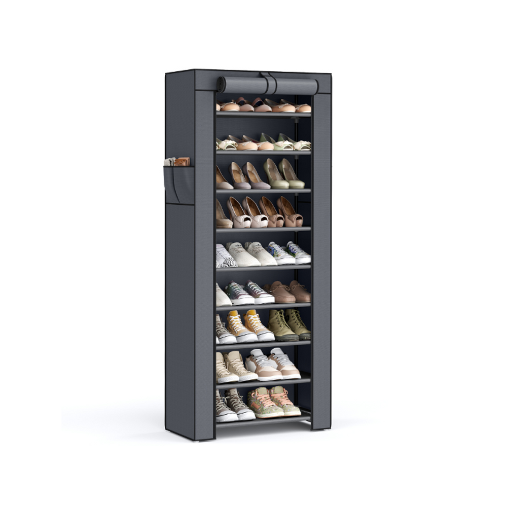 SONGMICS 9 Tier Shoe Rack with Nonwoven Fabric Cover 