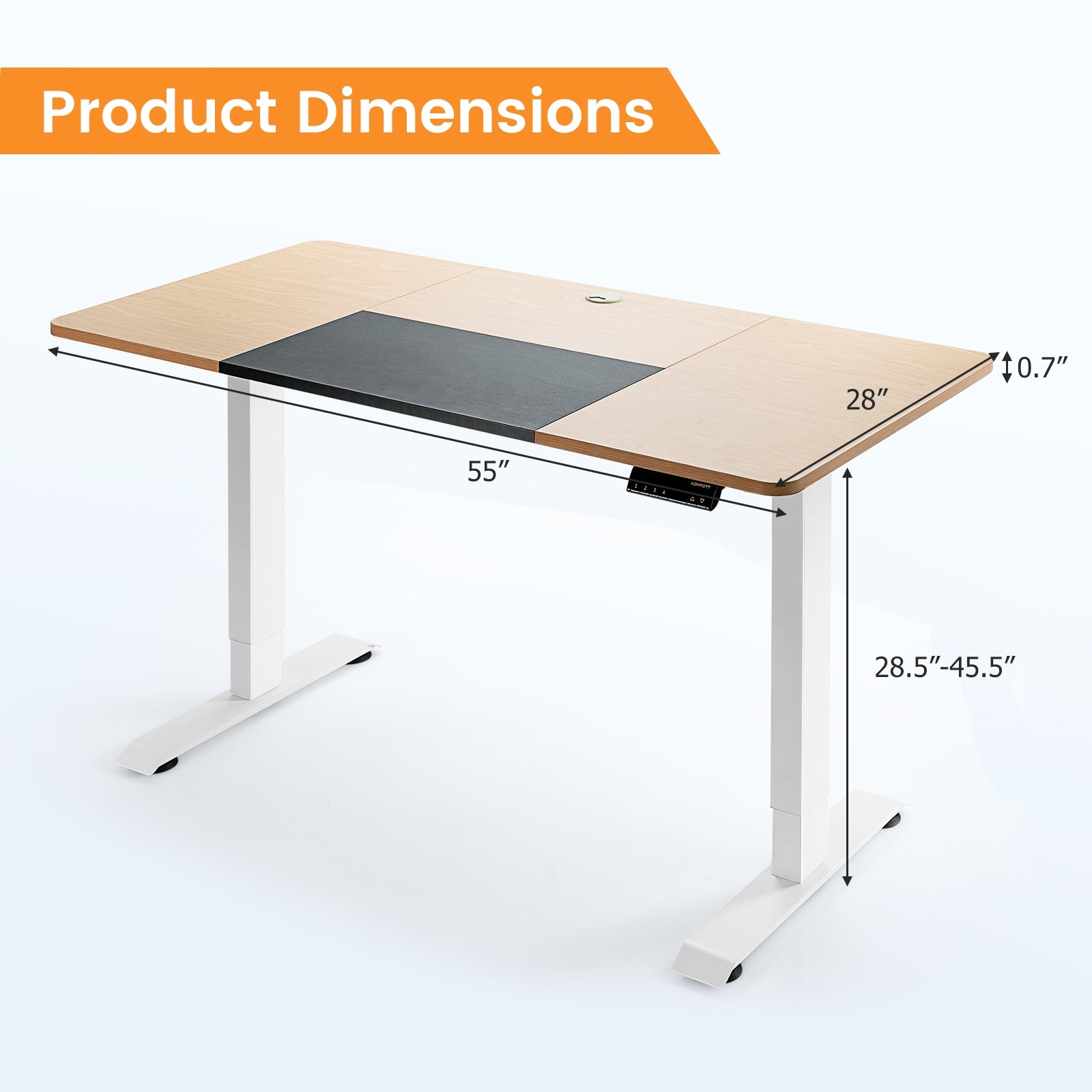 55 x 28 Inch Electric Standing Sit-Stand Height Adjustable Splice Board