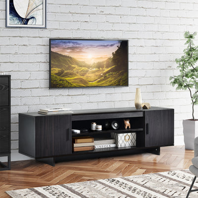 Modern Wood Universal TV Stand for TV up to 65 Inch with 2 Storage Cabinets 