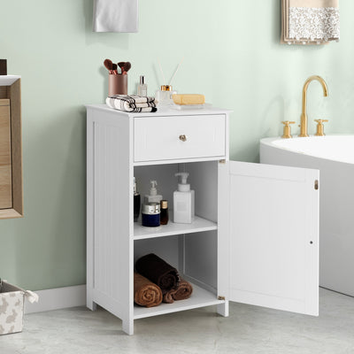 Single Door Bathroom Cabinet with Adjustable Shelf and DrawerÂ 