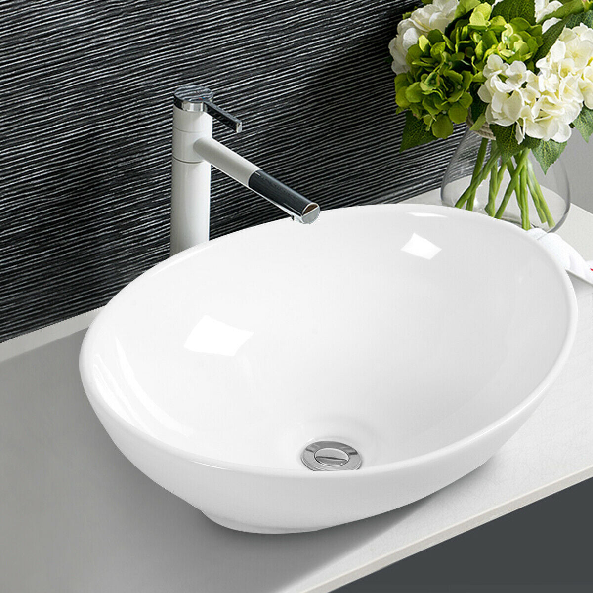 Oval Bathroom Basin Ceramic Vessel Sink