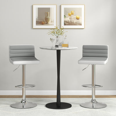 Set of 2 Adjustable Heights Barstool with PU LeatherÂ 
