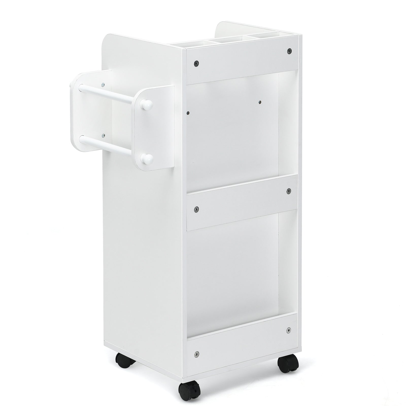 Wooden Utility Rolling Craft Storage Cart-White