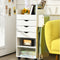 Wooden Utility Rolling Craft Storage Cart-White