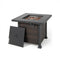 32 Inch Square Propane Fire Pit Table with Lava Rocks Cover