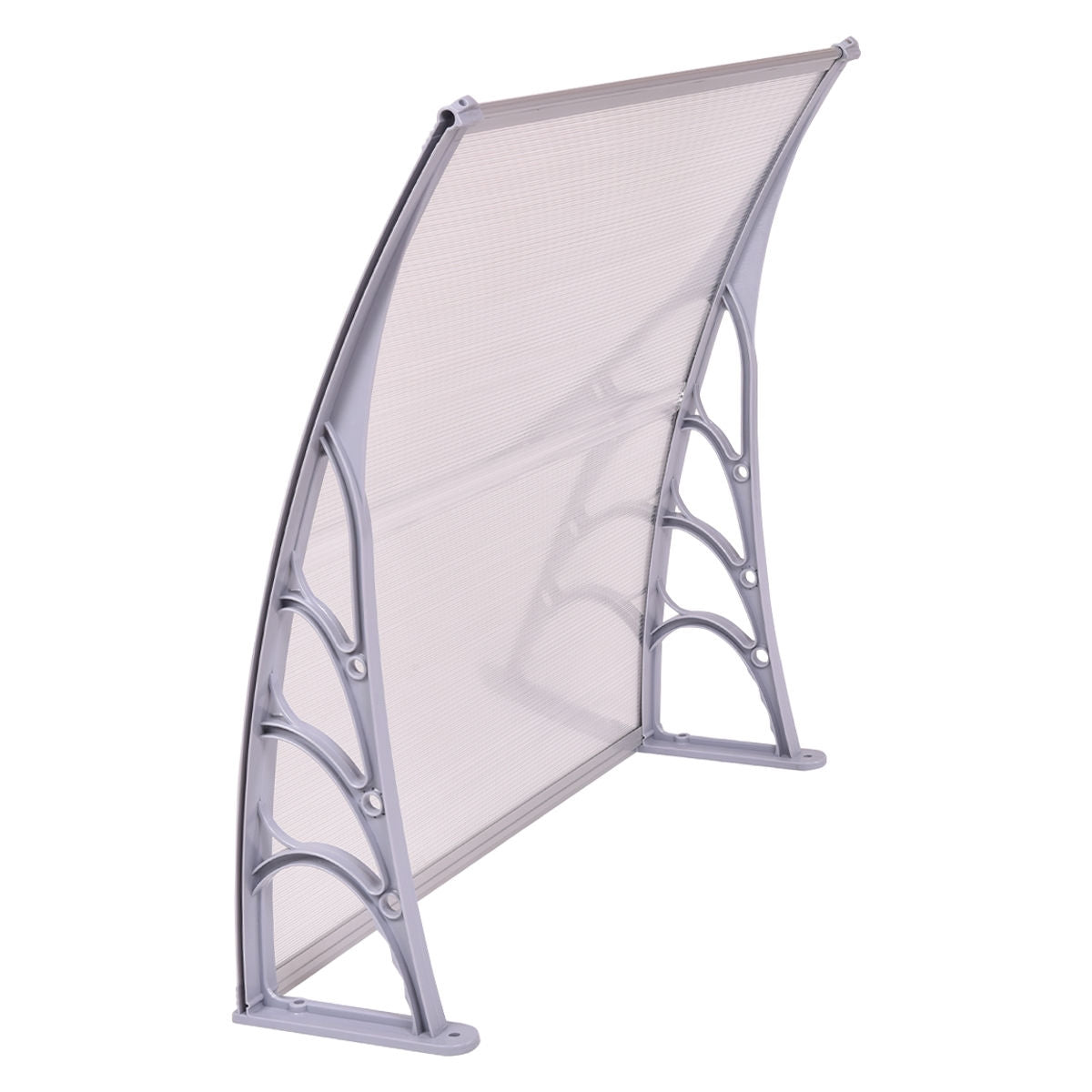 40 x 40 Inch Outdoor Polycarbonate Front Door Window Awning Canopy-Gray