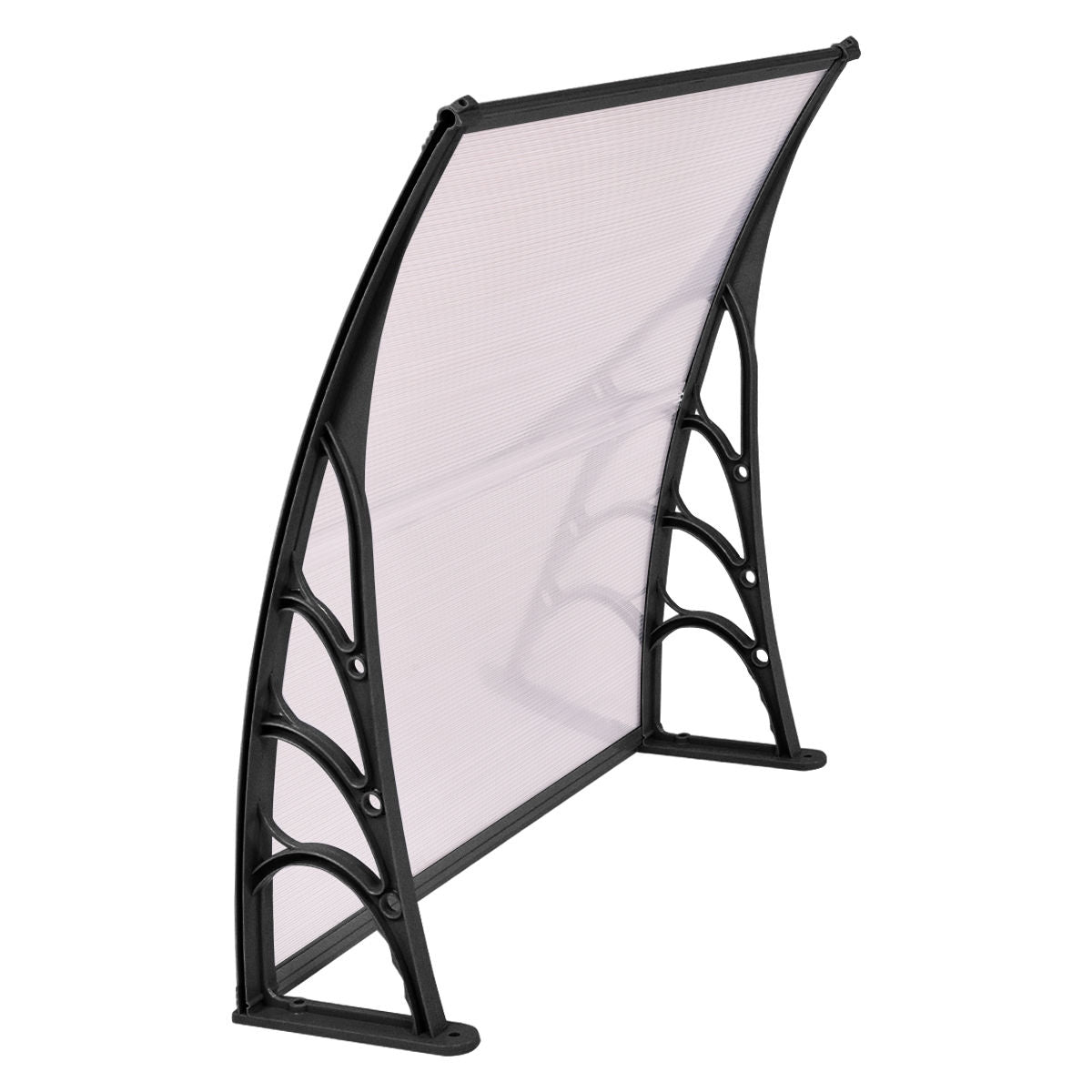 40 x 40 Inch Outdoor Polycarbonate Front Door Window Awning Canopy-Black