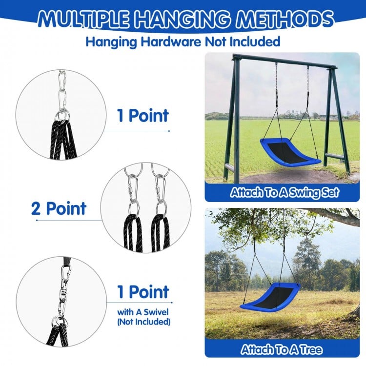 700lb Giant 60 Inch Platform Tree Swing for Kids and Adults-Blue