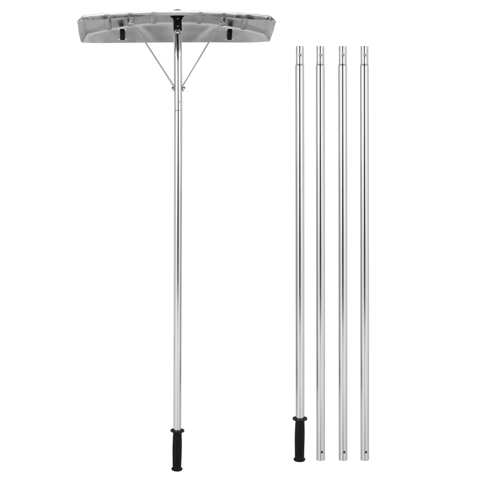 4.8-20 Feet Sectional Snow Roof Rake with Reinforced Aluminum Poles