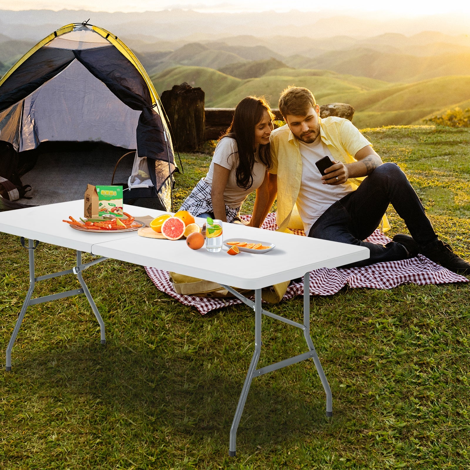 6' Folding Portable Plastic Outdoor Camp TableÂ 