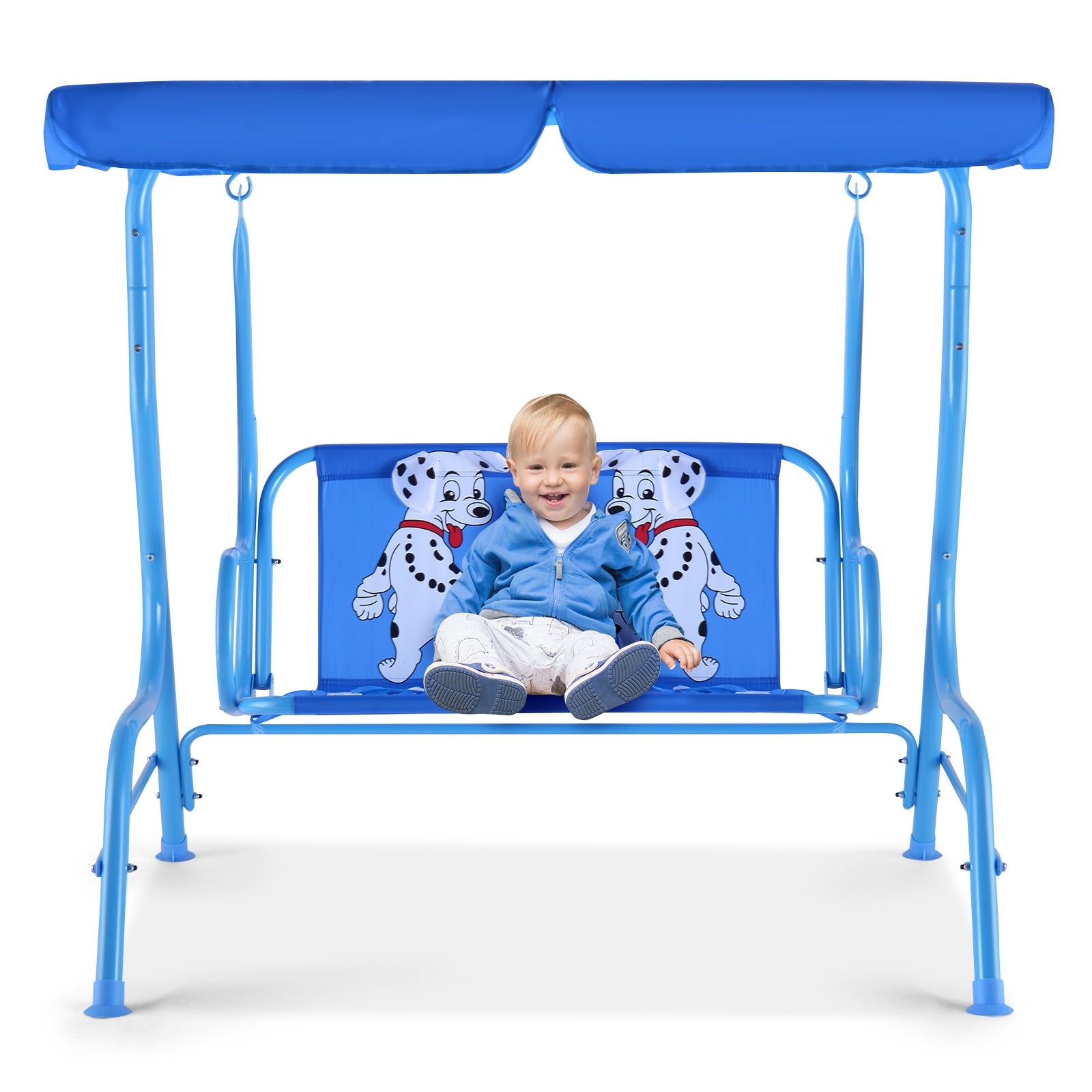 Outdoor Kids Patio Swing Bench with Canopy 2 SeatsÂ 