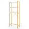 Over The Toilet Storage Rack with Hooks and Adjustable Bottom Bar-White