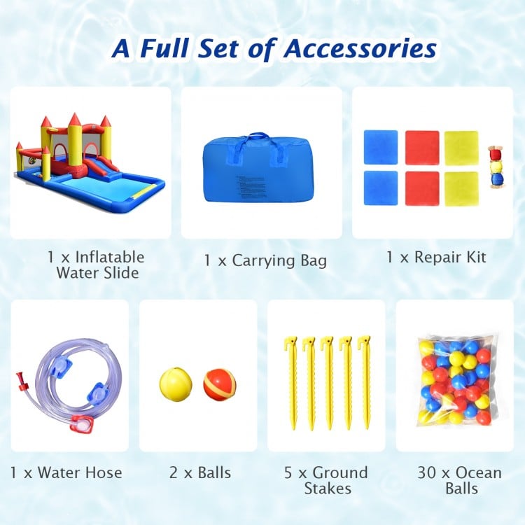 Inflatable Water Slide with Slide and Jumping Area