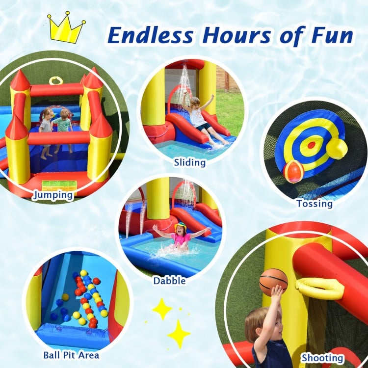 Inflatable Water Slide with Slide and Jumping Area