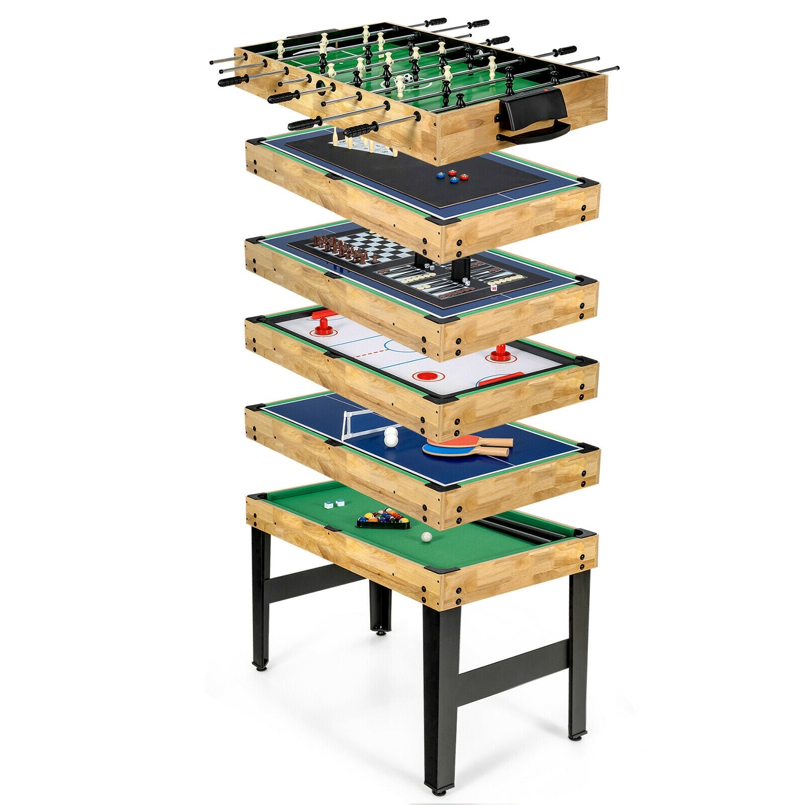 10-in-1 Multi Combo Game Table Set for Home 