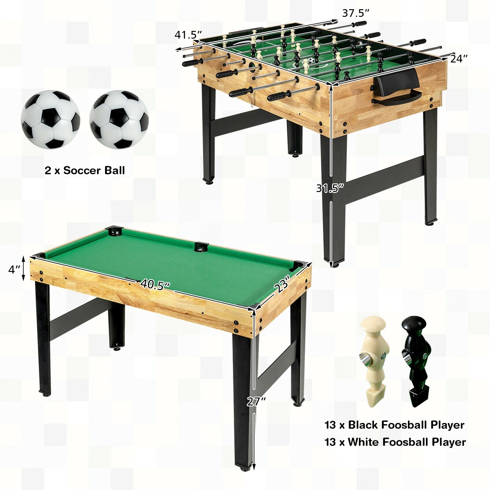 10-in-1 Multi Combo Game Table Set for Home 