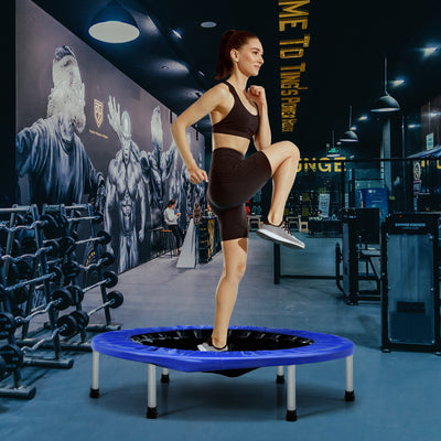 38 Inch Mini Folding Trampoline Portable Leisure Fitness Backboard-BlueÂ 