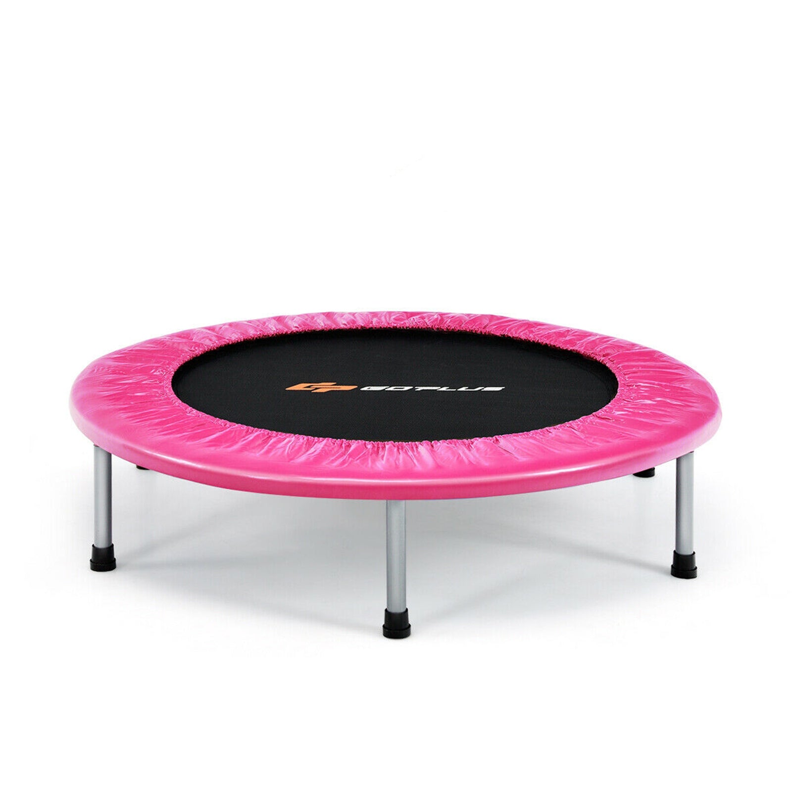 38 Inch Mini Folding Trampoline Portable Leisure Fitness Backboard-Pink