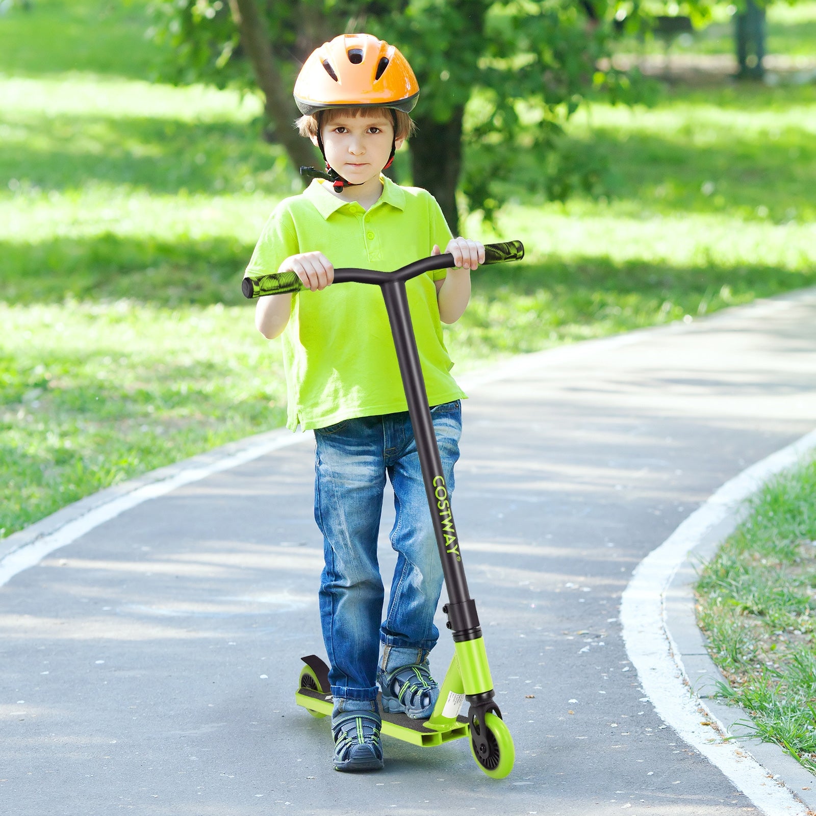 Boys Girls High-End Pro Stunt Scooter Trick Scooter with ABEC-9 Bearings-Green