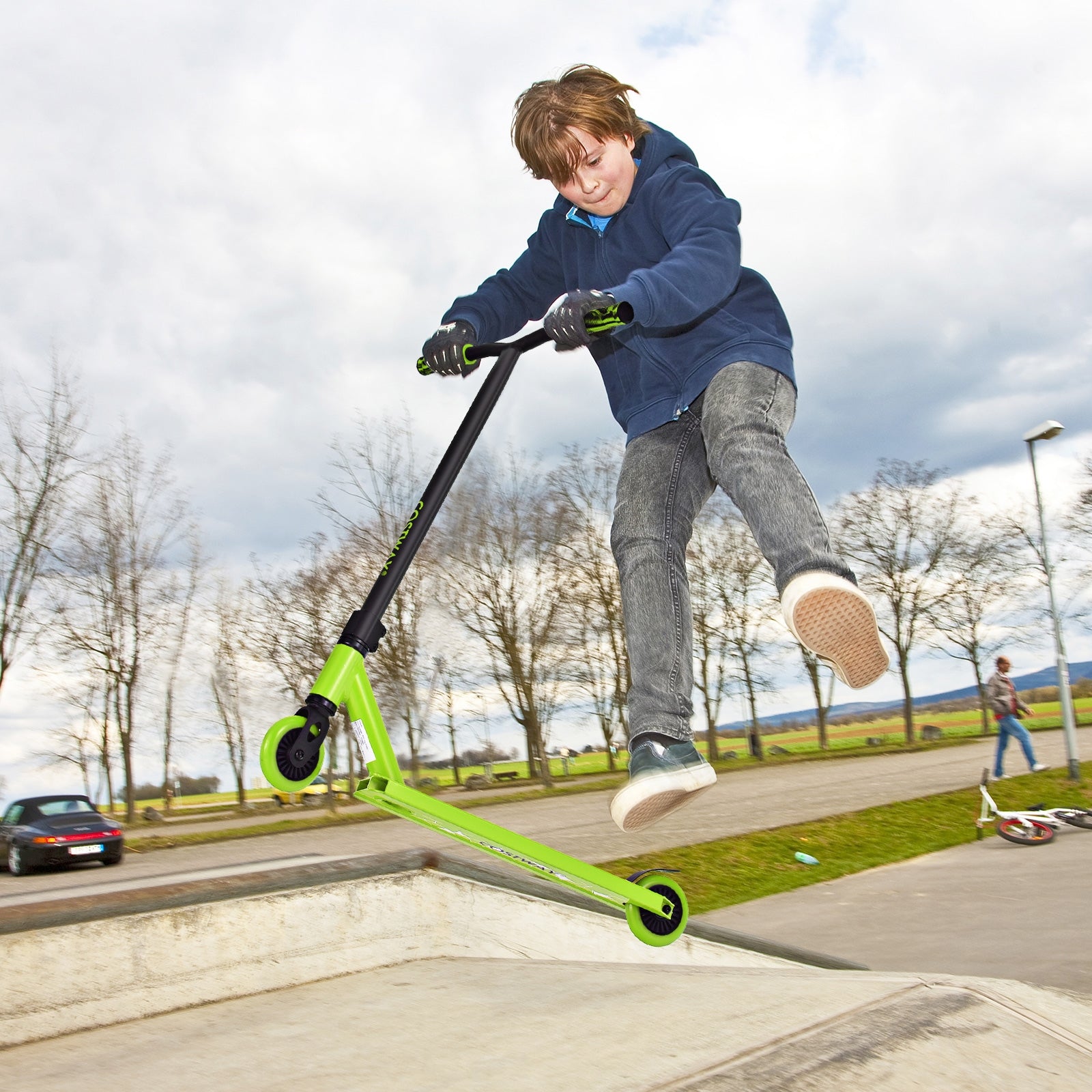 Boys Girls High-End Pro Stunt Scooter Trick Scooter with ABEC-9 Bearings-Green