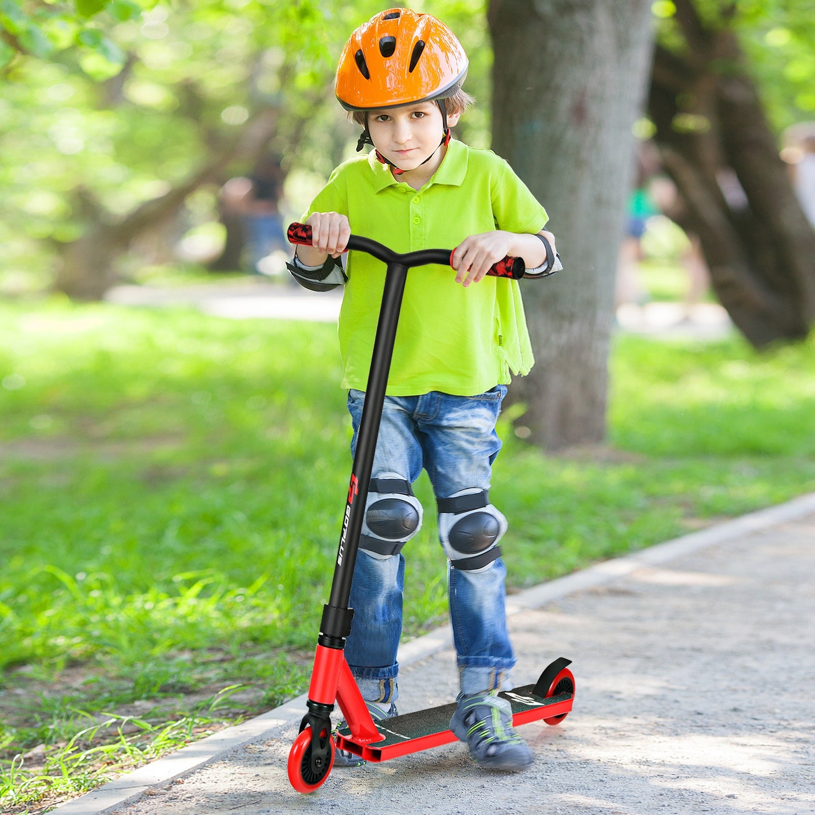 Boys Girls High-End Pro Stunt Scooter Trick Scooter with ABEC-9 Bearings-Red