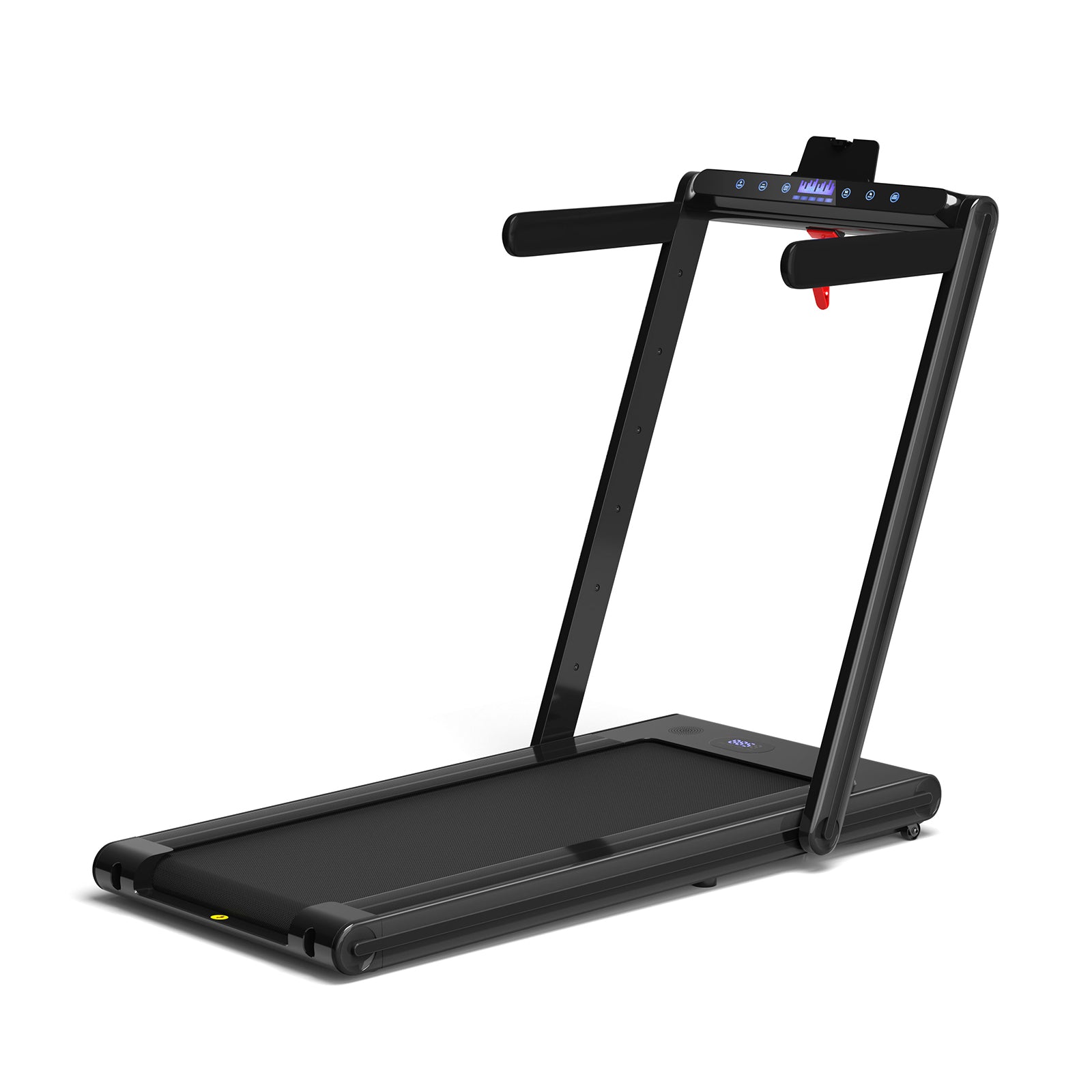 2-in-1 Folding Treadmill 2.25HP Jogging Machine with Dual LED Display-Black 