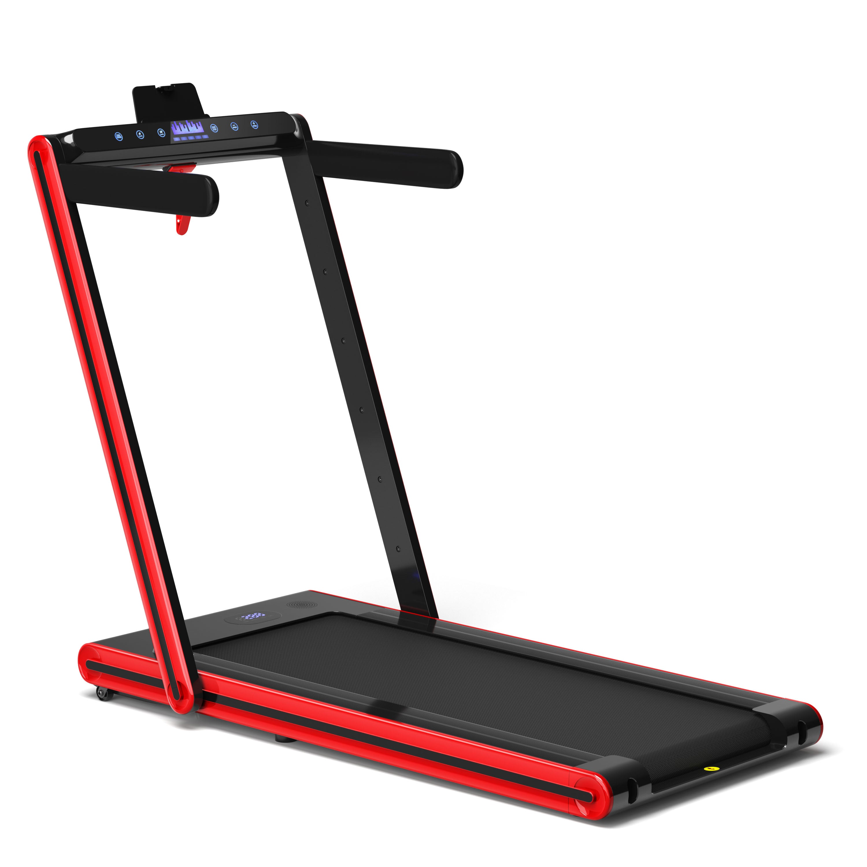 2-in-1 Folding Treadmill 2.25HP Jogging Machine with Dual LED Display-Red 