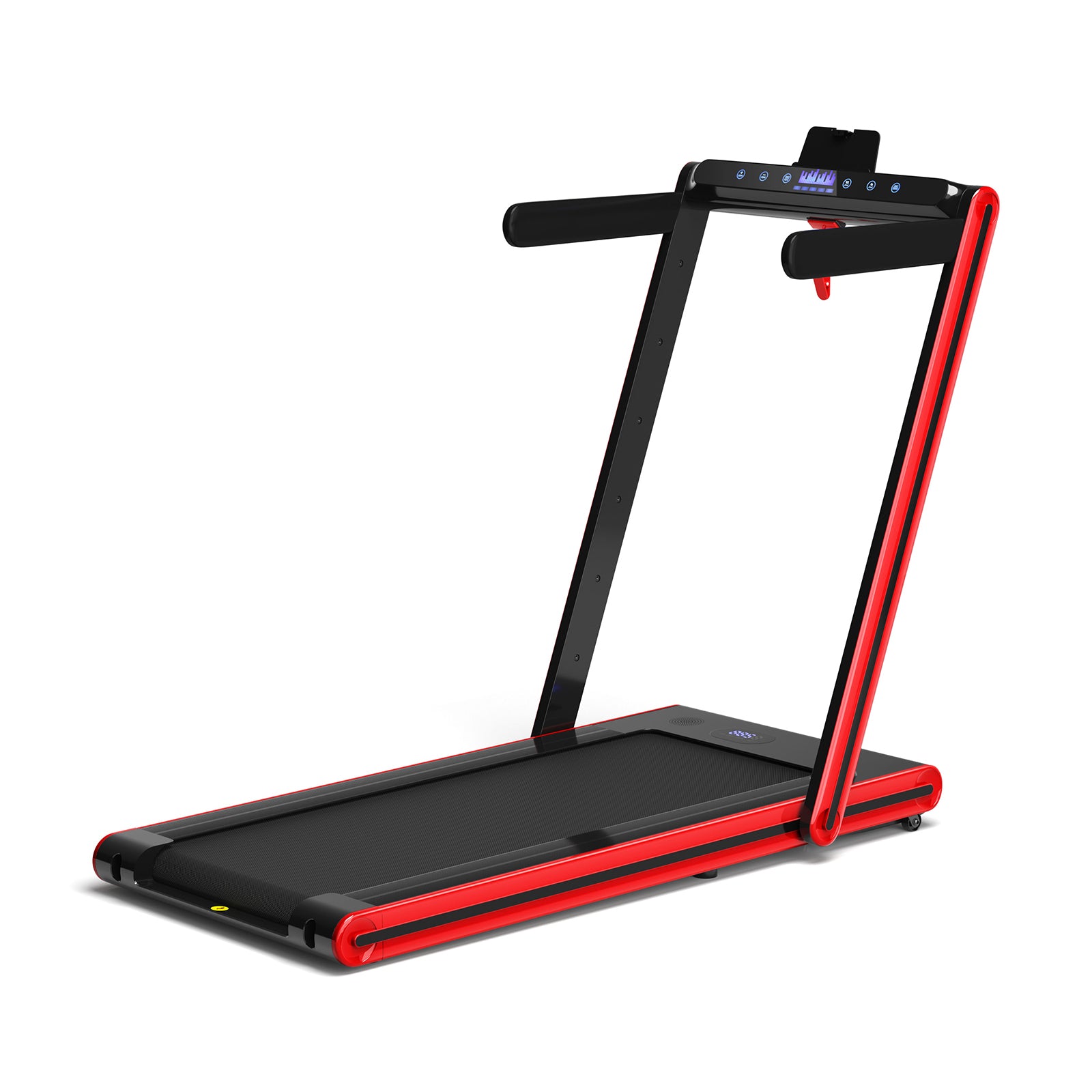 2-in-1 Folding Treadmill 2.25HP Jogging Machine with Dual LED Display-Red 