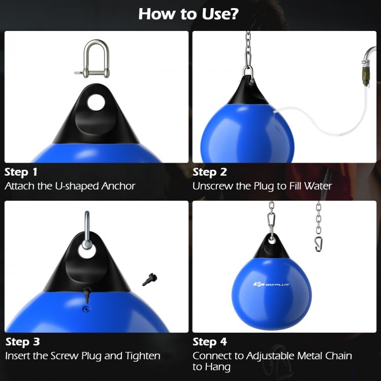 21 Inch Water Punching Bag with Adjustable Metal Chain