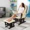 Wood Glider and Ottoman Set with Padded Armrests and Detachable Cushion-Beige