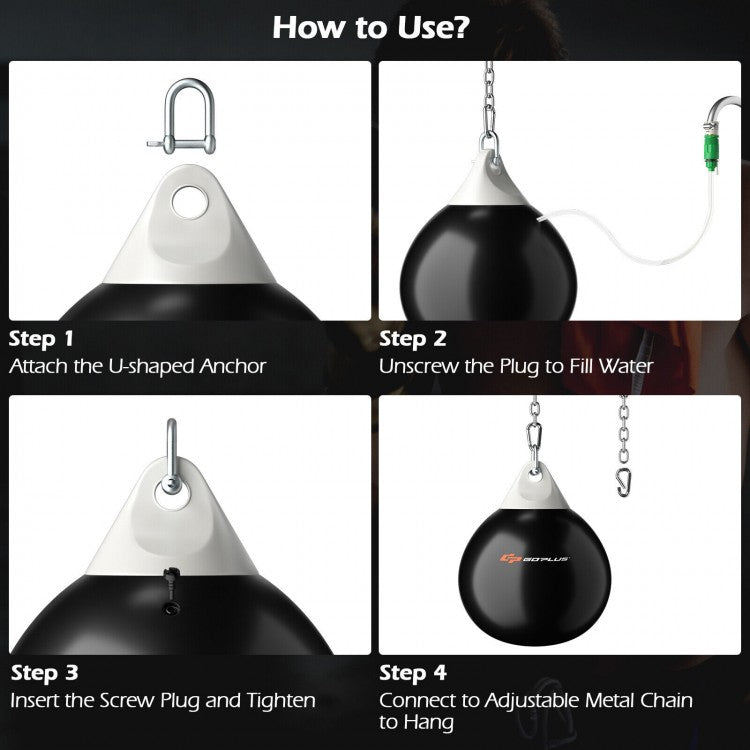 18" Heavy Punching Water Aqua Bag (Up to 110 lbs) with Adjustable Chain