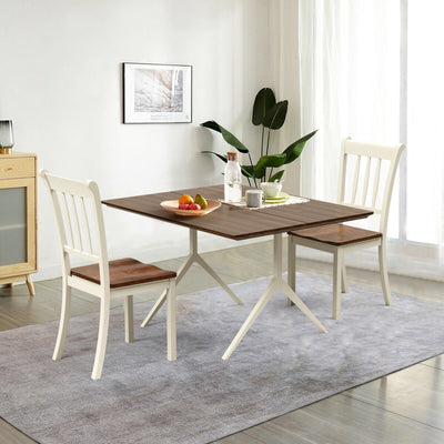 2 Pieces Solid Whitesburg Spindle Back Wood Dining Chairs-White 