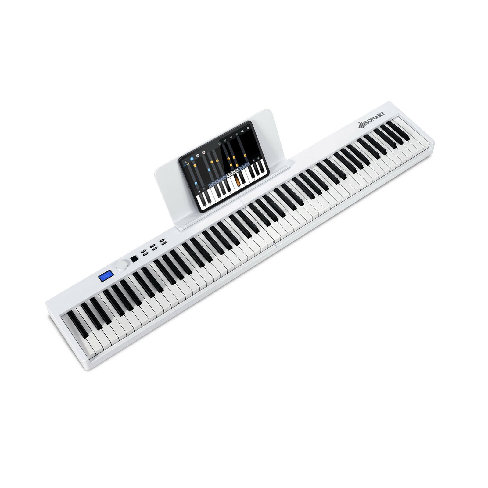 88-Key Foldable Digital Piano with MIDI and Wireless BT-White