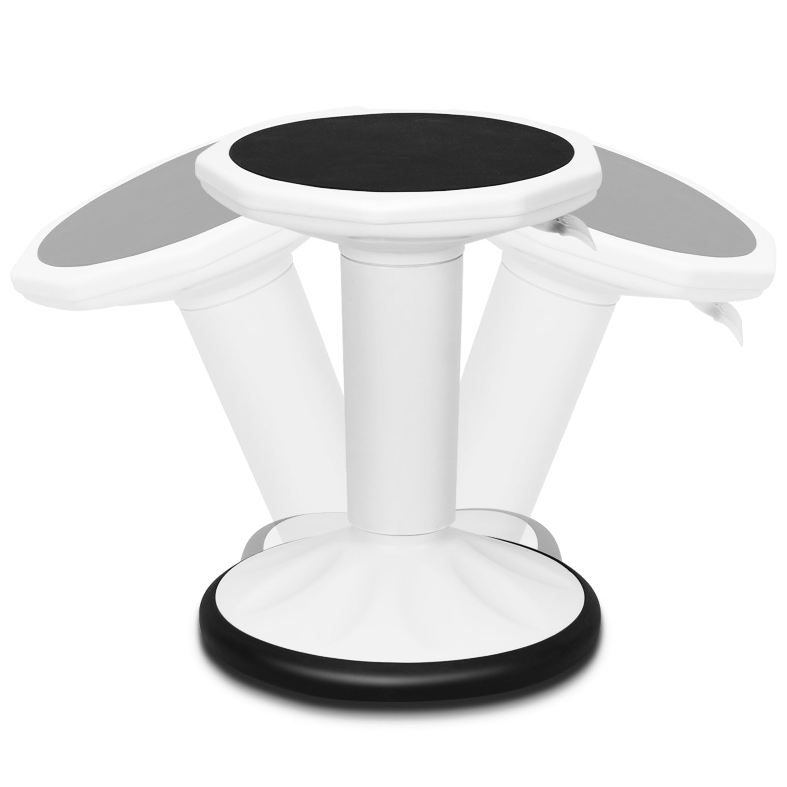 Adjustable Active Learning Stool Sitting Home Office Wobble Chair with Cushion Seat-White