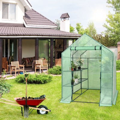 8 shelves Mini Walk In Greenhouse Outdoor Gardening Plant Green HouseÂ 