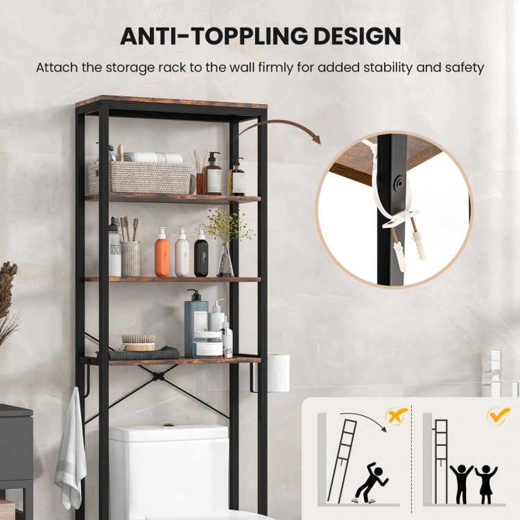 4-Tier Adjustable Bathroom Metal Storage Rack