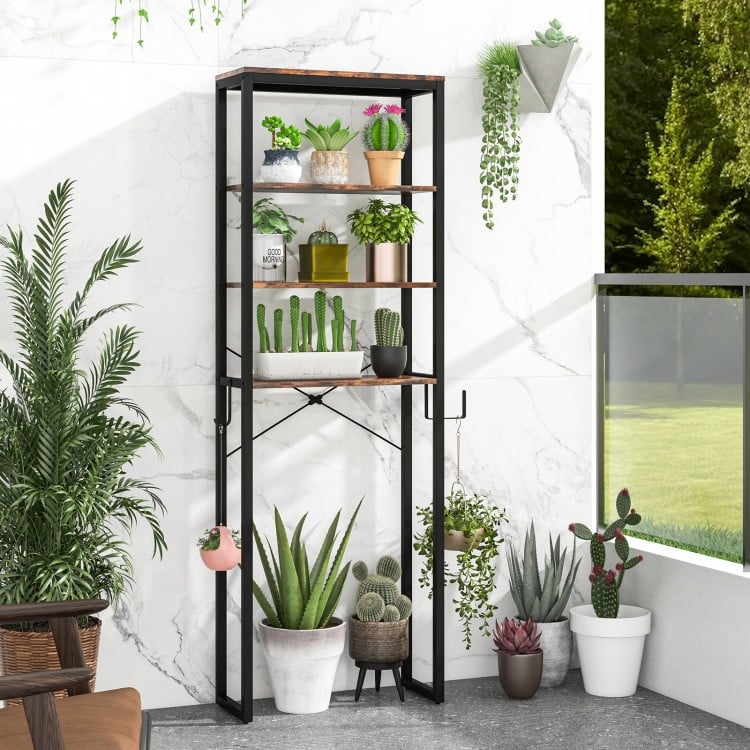 4-Tier Adjustable Bathroom Metal Storage Rack