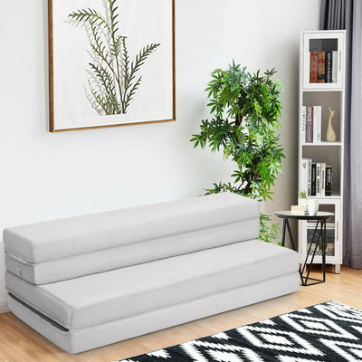4 Inch Folding Sofa Bed Foam Mattress with Handles-Queen SizeÂ 