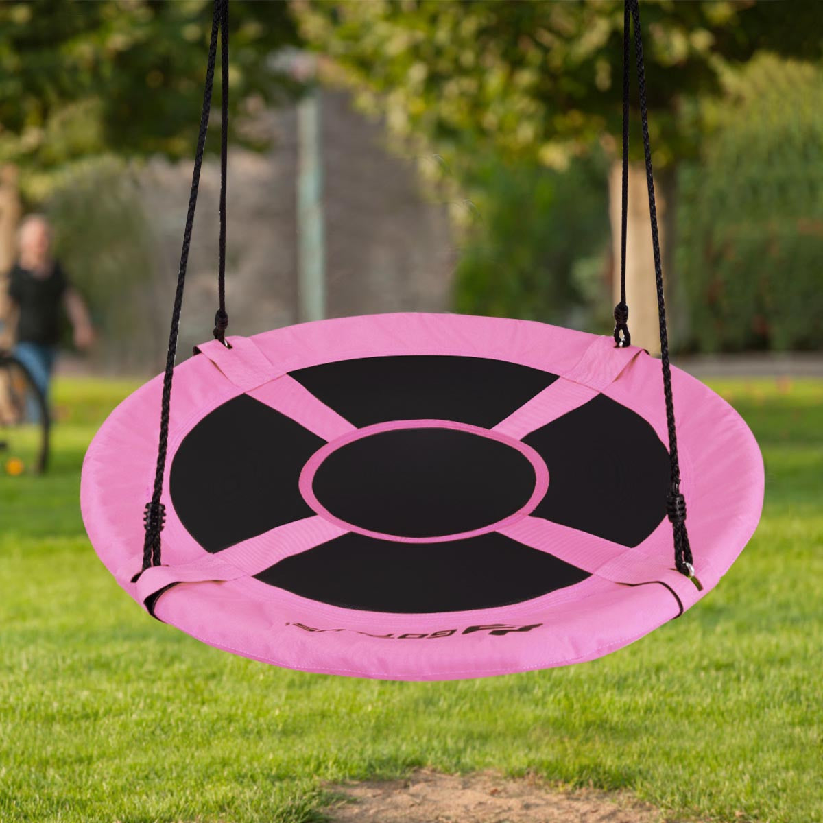 40 Inch Flying Saucer Tree Swing Indoor Outdoor Play Set-Pink