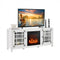 58 Inch Fireplace TV Stand with Adjustable Shelves for TVs up to 65 Inch-White