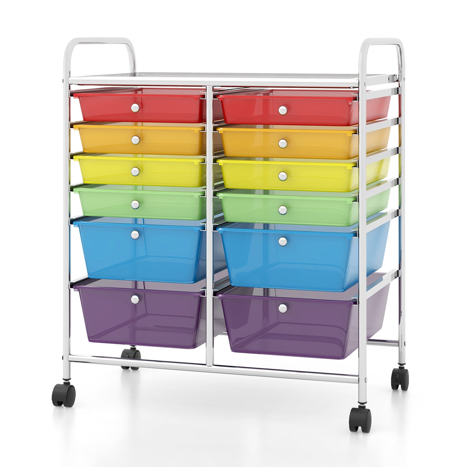 12 Storage Drawer Organizer Bins Rolling Cart-MulticolorÂ 