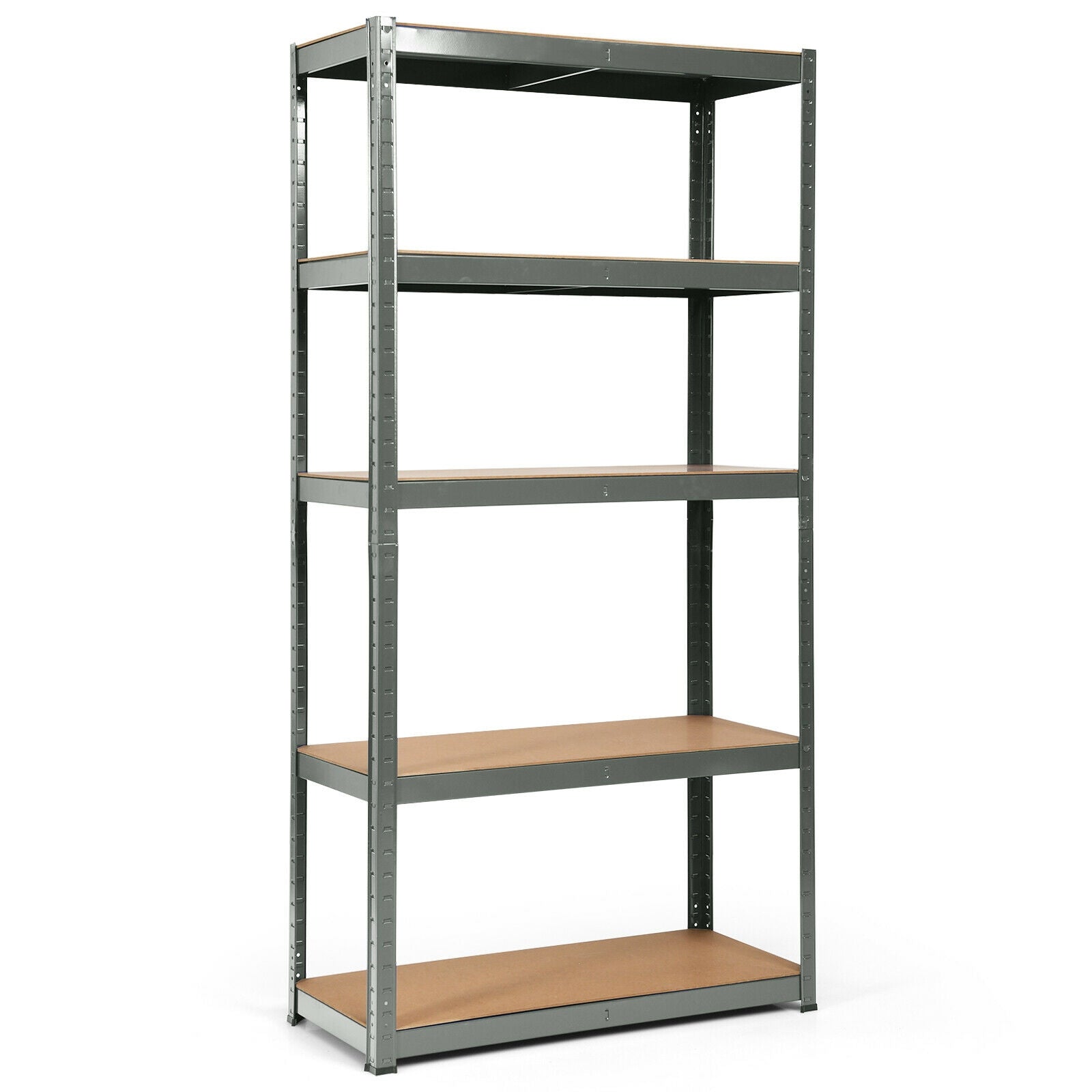 72 Inch Storage Rack with 5 Adjustable Shelves for Books Kitchenware-Gray