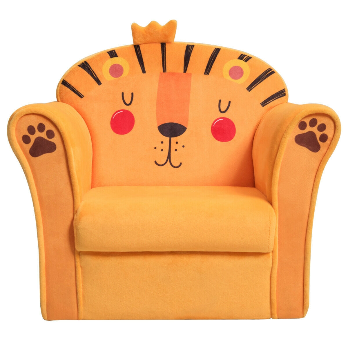 Kids Armrest Lion Upholstered Sofa