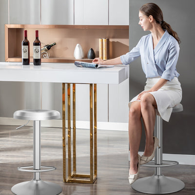 Modern Swivel Adjustable Height Bar Stool with Footrest for Pub Bistro Kitchen Dining-1 PieceÂ 